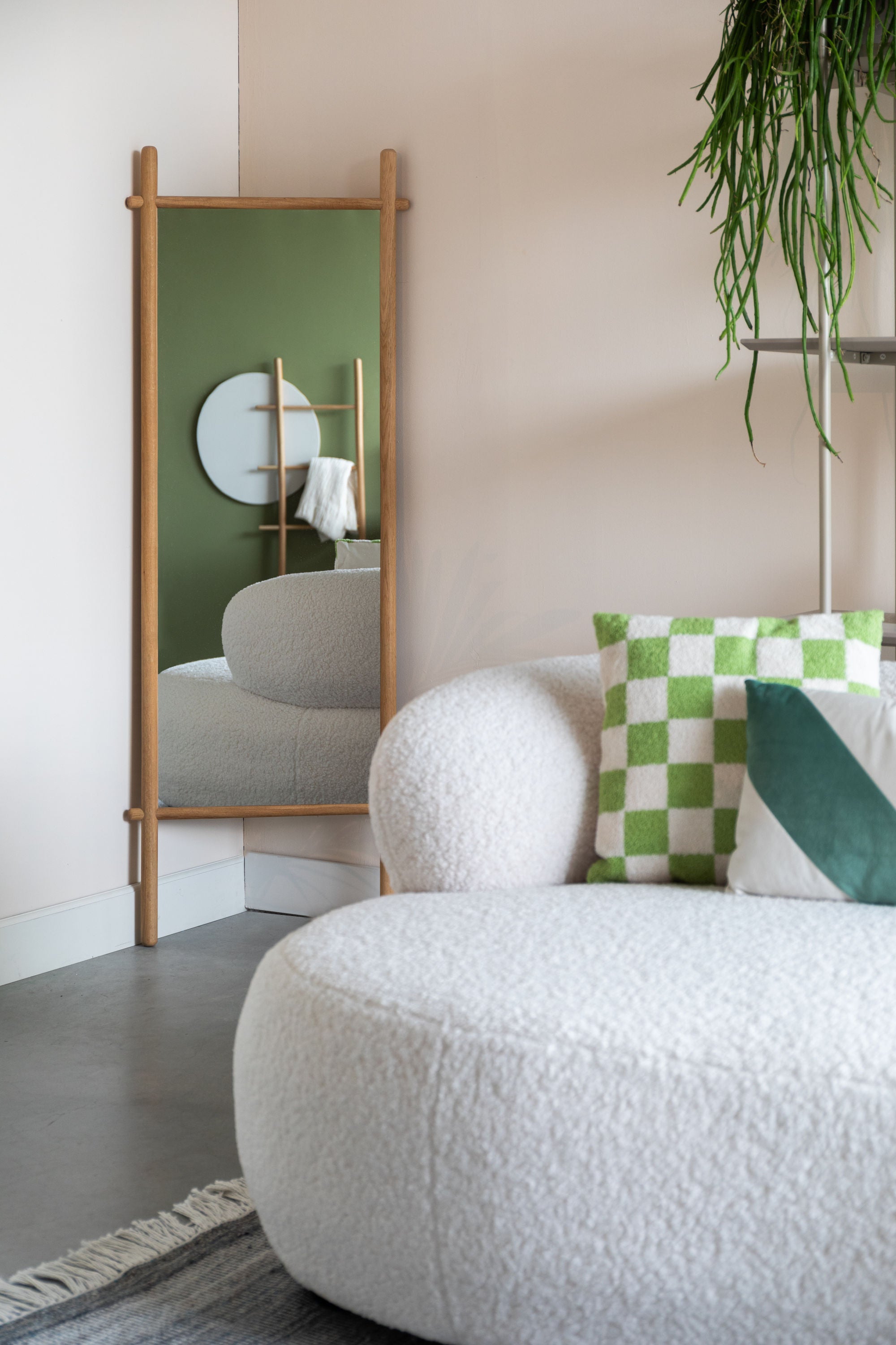 Solene Natural Oak Wood Leaning Mirror